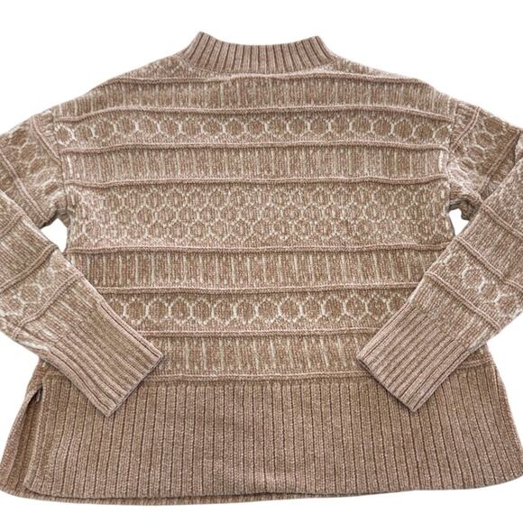 Rachel Zoe Sweater Womens X Small Brown Fair Isle Mock Neck Knit Skiing Aspen - Picture 2 of 7